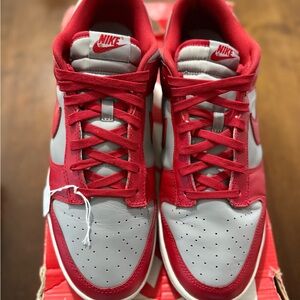 Nike Red and Gray Dunks